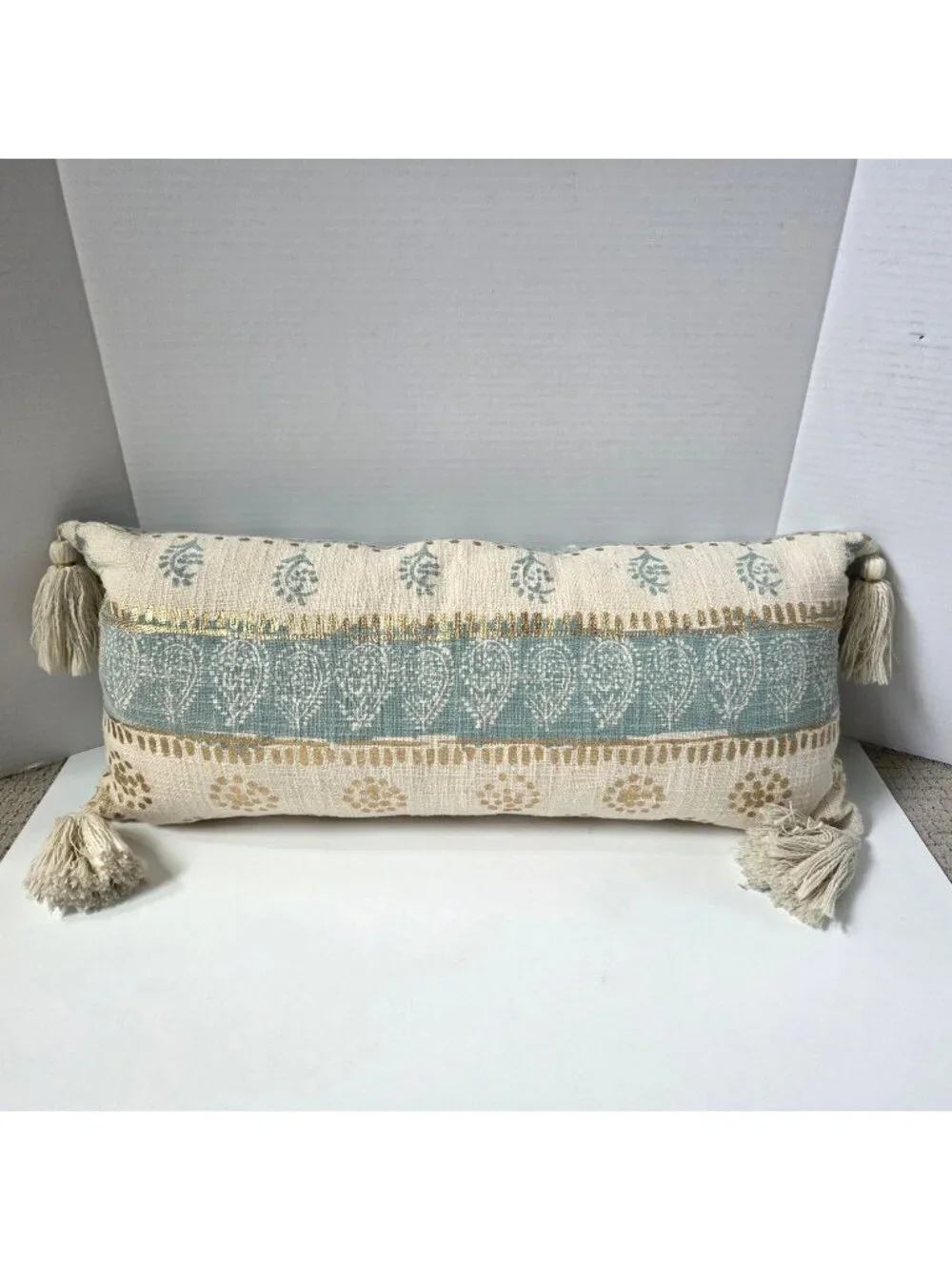 Anthropologie Pillow Blue Metallic 12